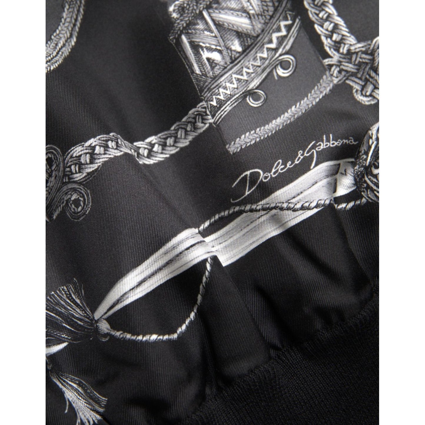 Dolce & Gabbana Black Cashmere Silk Jacket Print T-shirt Dolce & Gabbana