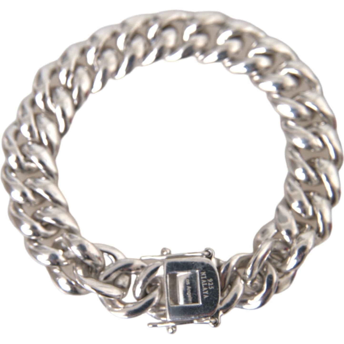 Nialaya Solid Heavy Curb Link 925 Sterling Silver Bracelet Men Bracelet Nialaya