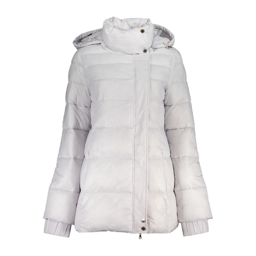 Patrizia Pepe White Polyamide Jackets & Coat Patrizia Pepe