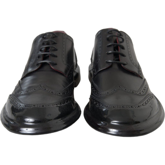 Black Leather Oxford Wingtip Formal Men Shoes