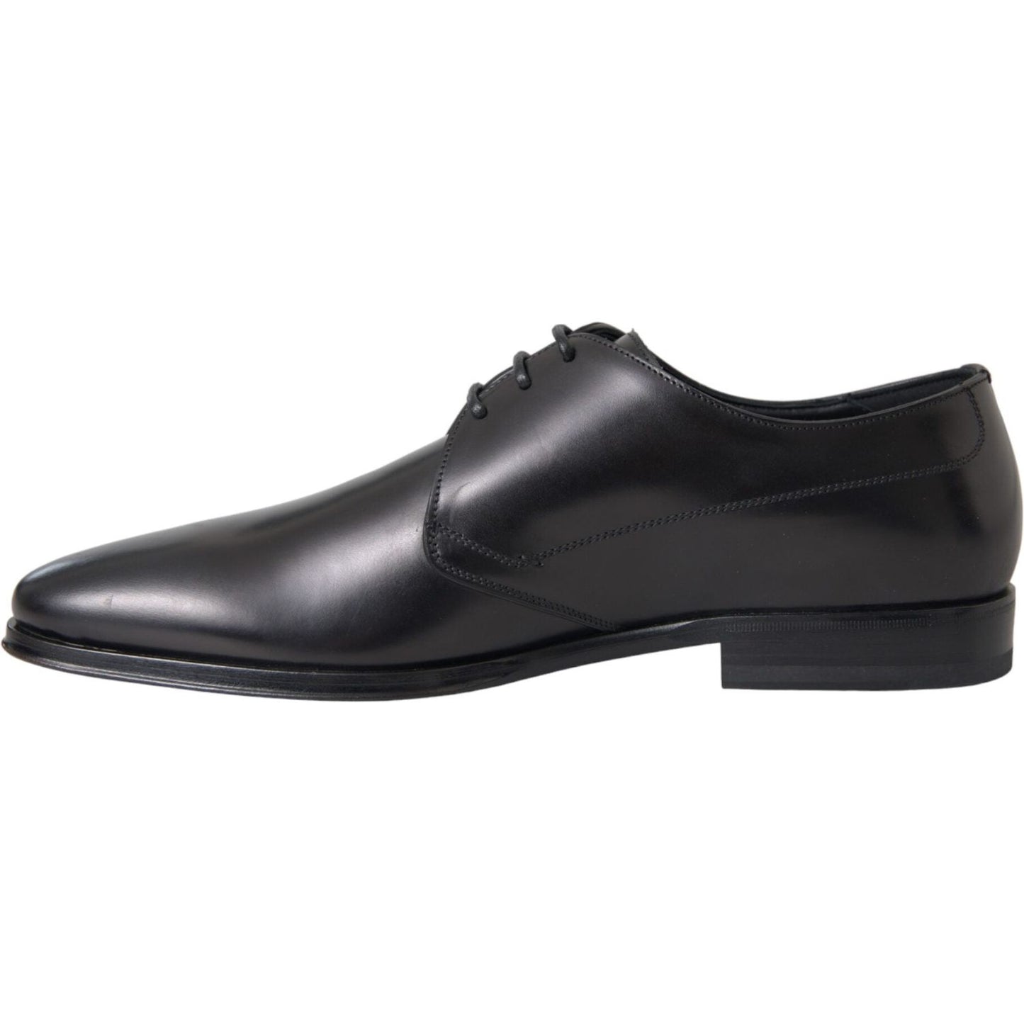 Dolce & Gabbana Black Leather Derby Formal Dress Men Shoes Dolce & Gabbana