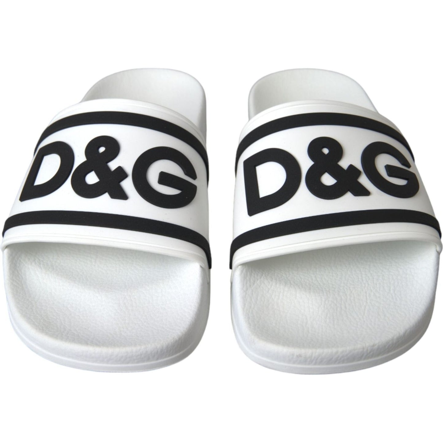 Dolce & Gabbana White Black Sandals Rubber Beachwear Shoes Dolce & Gabbana