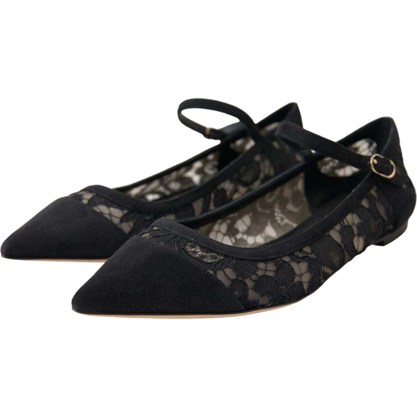 Dolce & Gabbana Black Taormina Lace Bellucci Flats Shoes Dolce & Gabbana