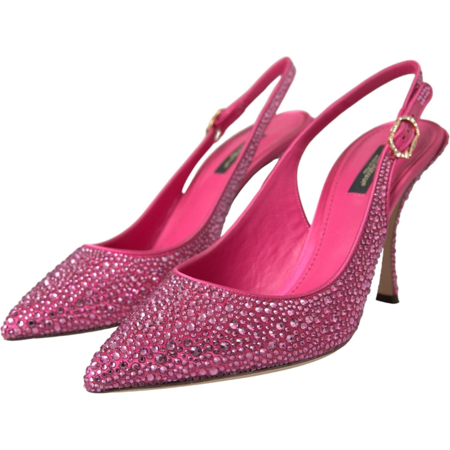 Dolce & Gabbana Pink Strass Crystal Heels Slingbacks Shoes Dolce & Gabbana