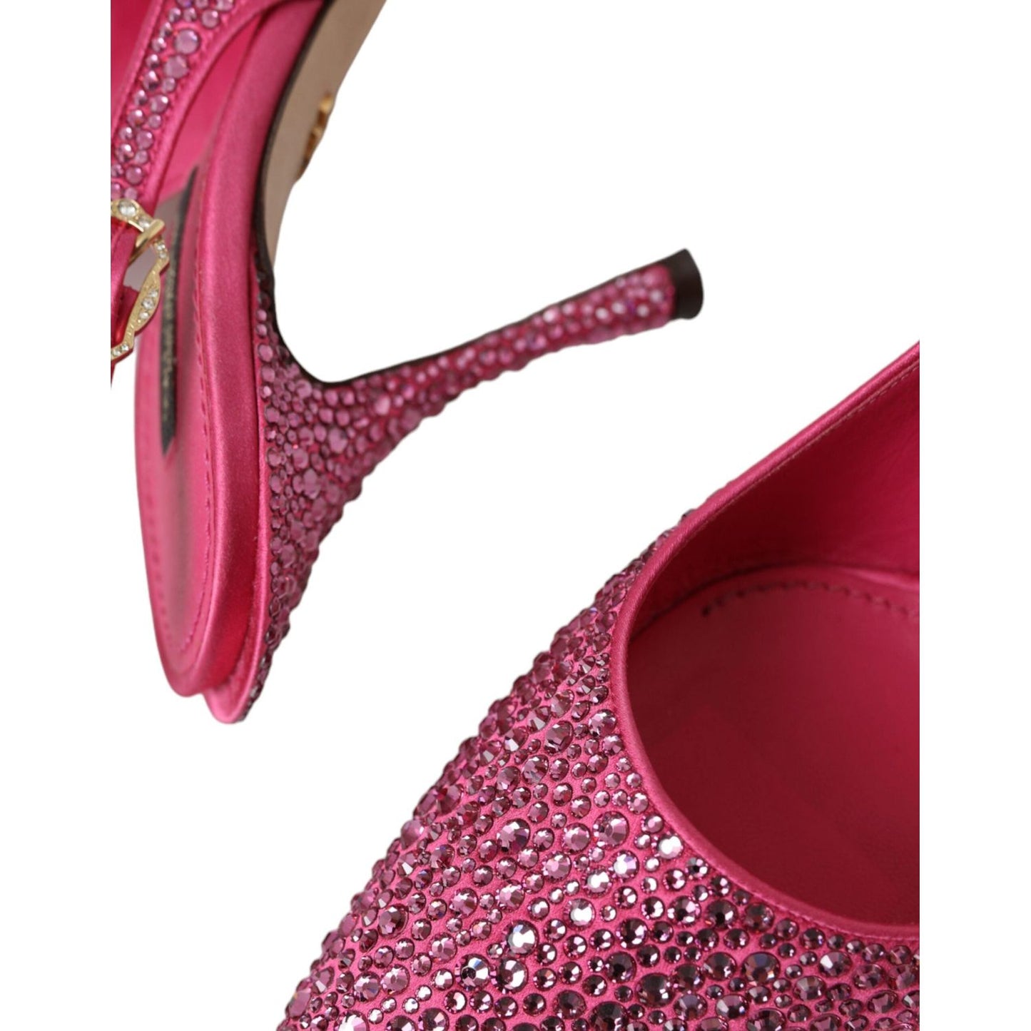 Dolce & Gabbana Pink Strass Crystal Heels Slingbacks Shoes Dolce & Gabbana