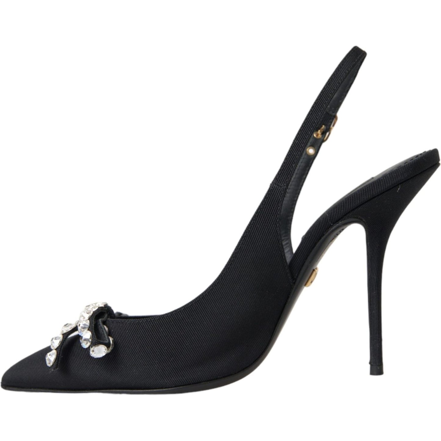 Dolce & Gabbana Black Crystal Embellished Slingback Shoes Dolce & Gabbana