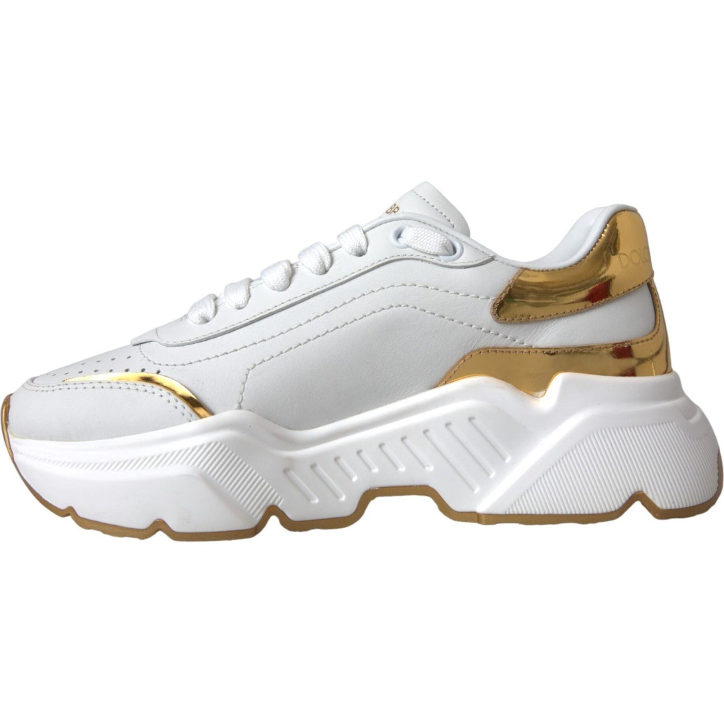 Dolce & Gabbana White Gold Low Top Daymaster Sneakers Women Shoes Dolce & Gabbana