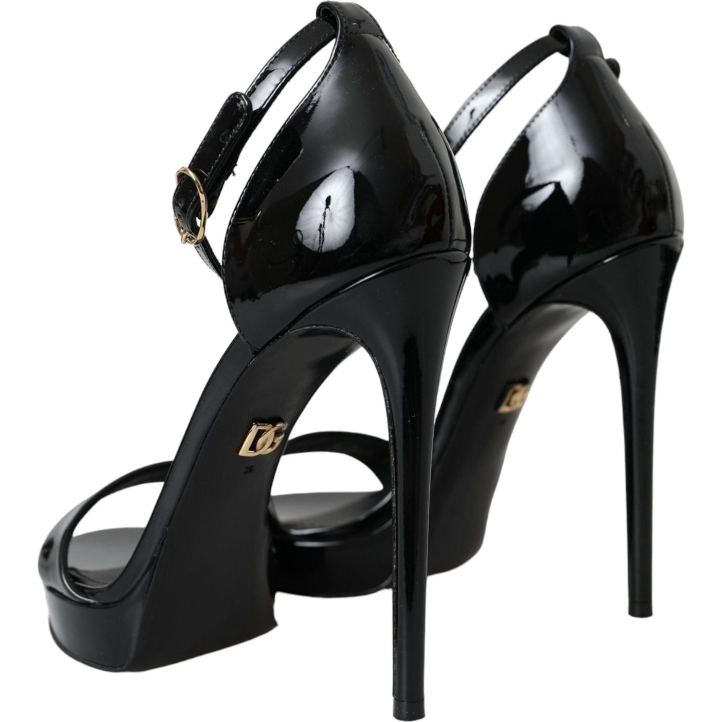 Dolce & Gabbana Black KEIRA Leather Heels Sandals Shoes Dolce & Gabbana