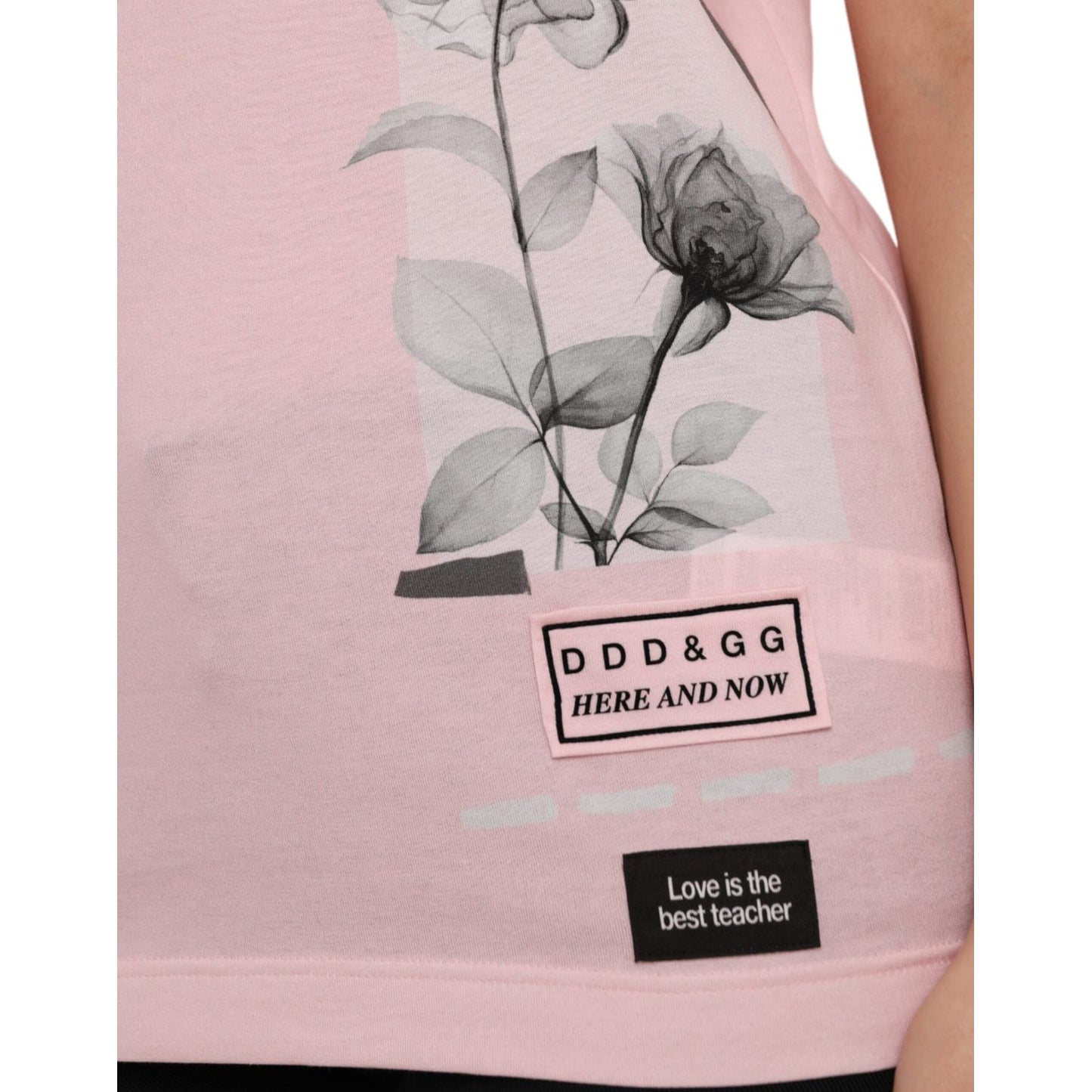 Dolce & Gabbana Pink Floral Print Cotton Short Sleeves T-shirt Dolce & Gabbana