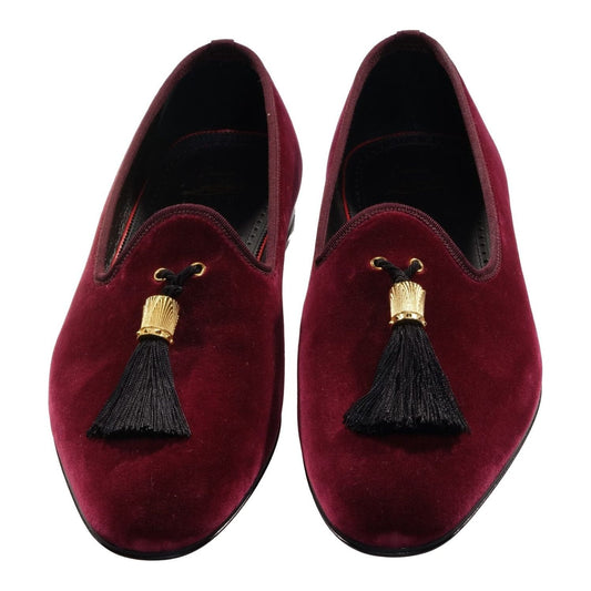 Stanboul Burgundy Velvet Flat Shoes