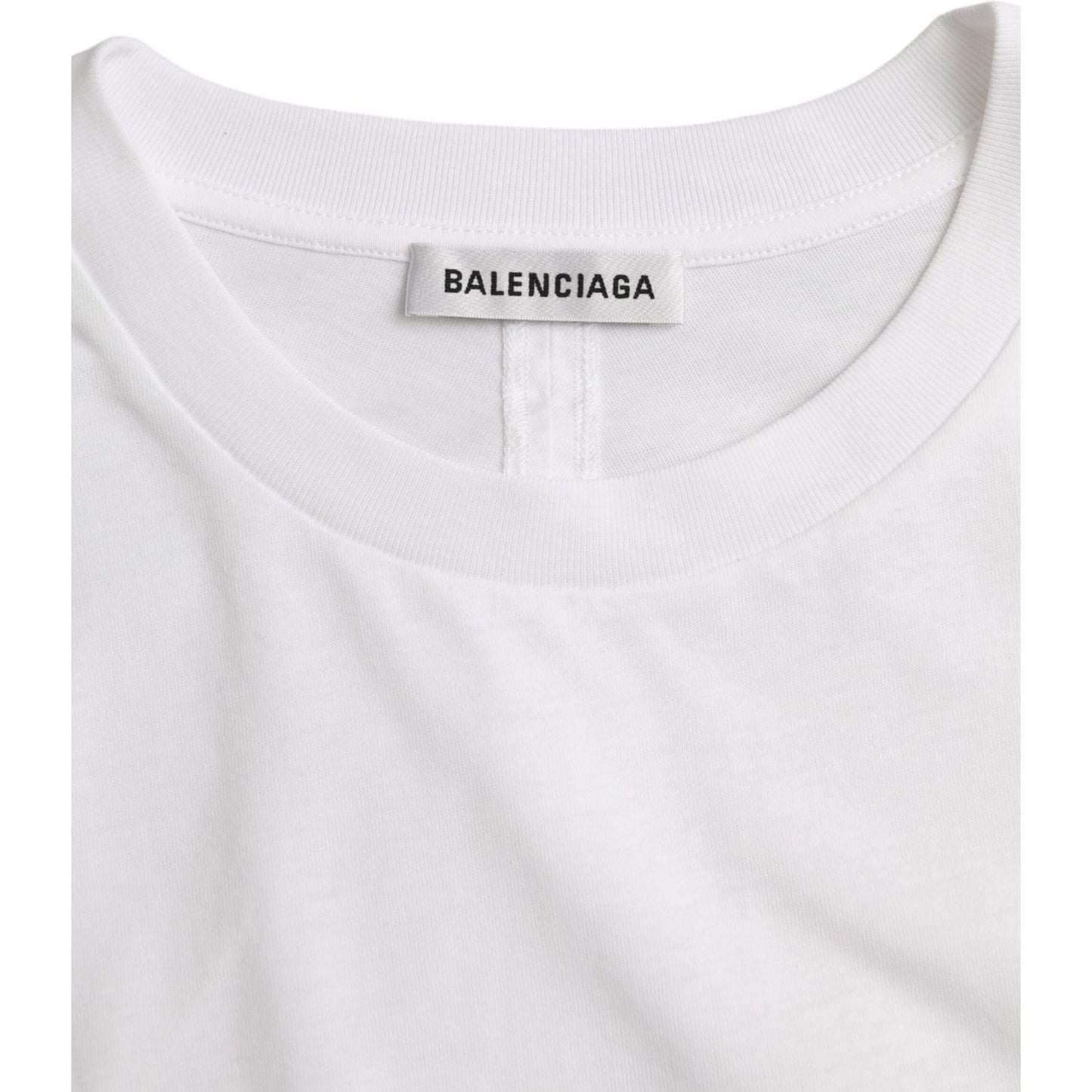 Balenciaga White Cotton Crew Neck Short Sleeves T-shirt Balenciaga