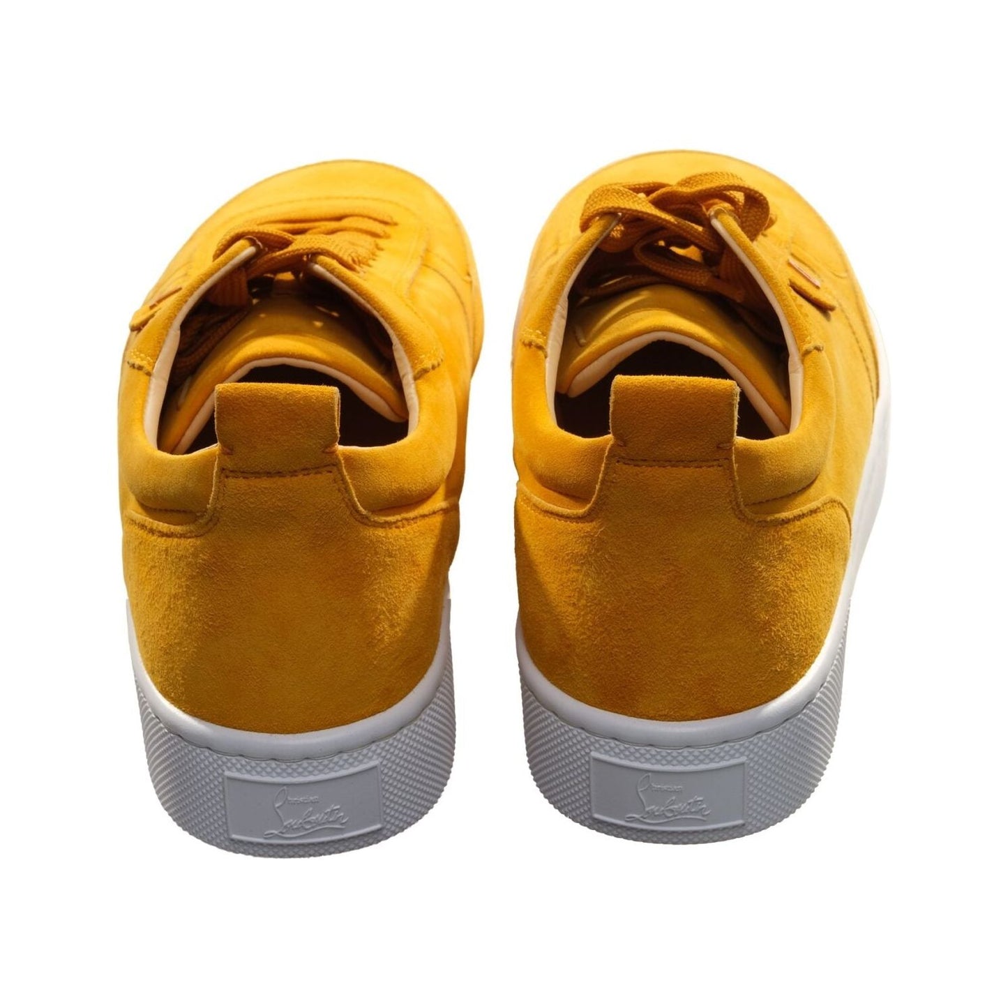 Christian Louboutin Happyrui Flat Yellow Suede Laceup Sneakers Christian Louboutin