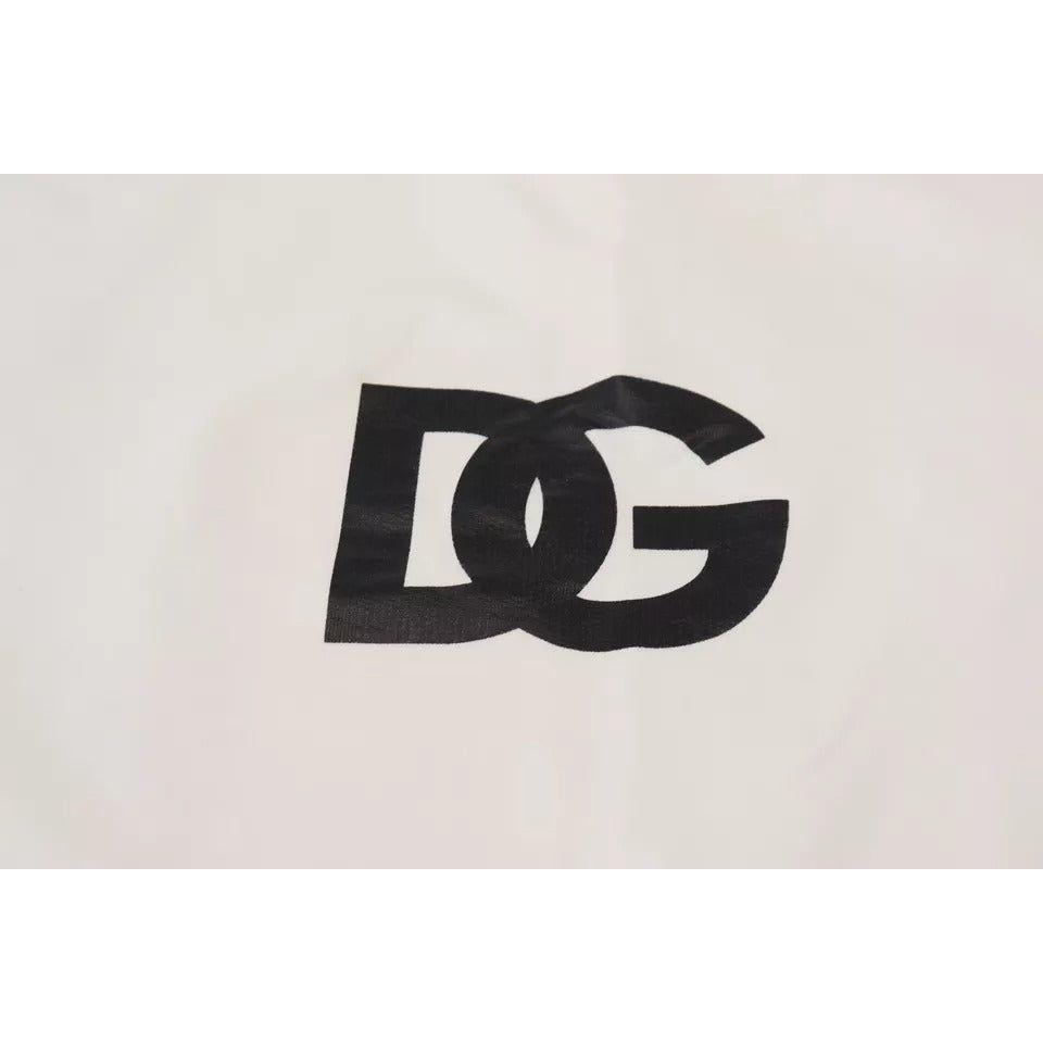 Dolce & Gabbana White Logo Cotton Crew Neck Pullover Sweater Dolce & Gabbana