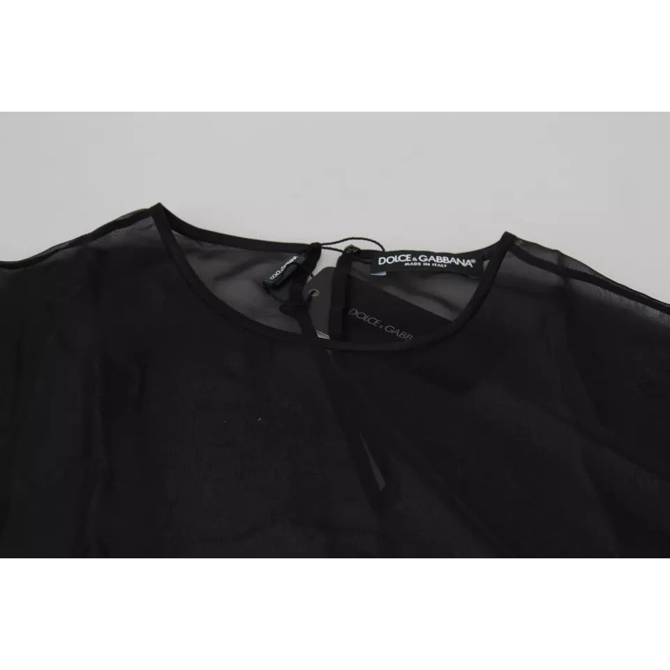 Dolce & Gabbana Black Mesh Transparent Blouse Pullover Top Dolce & Gabbana