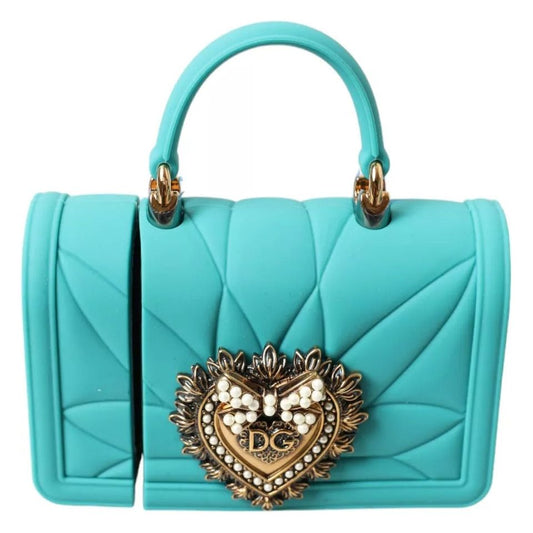 Dolce & Gabbana Turquoise Silicone Devotion Heart Bag Cover Hand Airpods Case Dolce & Gabbana