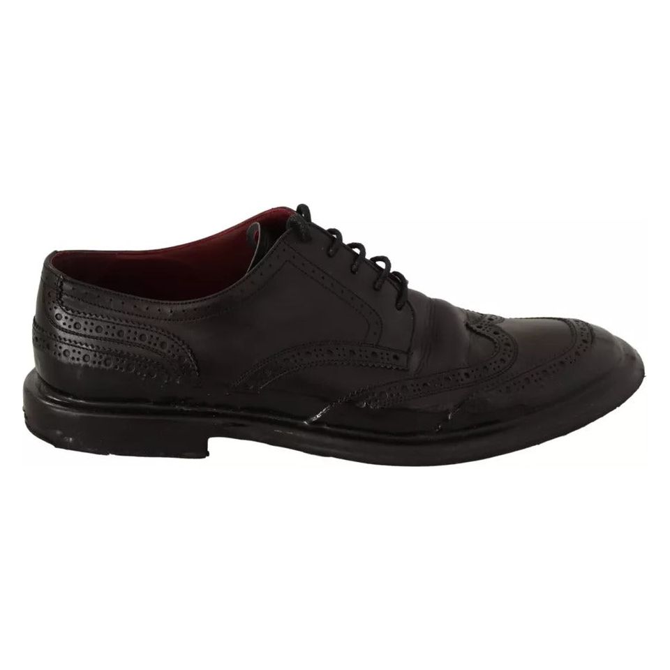 Dolce & Gabbana Black Leather Brogue Oxford Dress Shoes Dolce & Gabbana