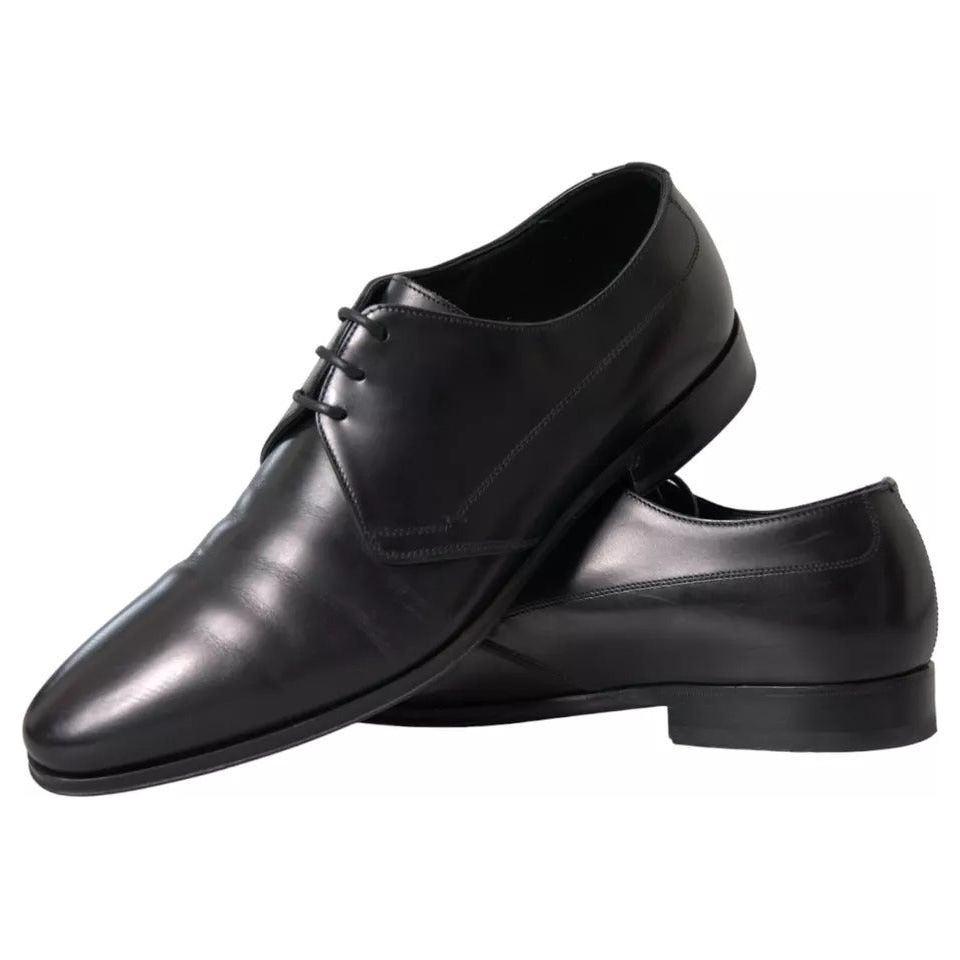 Dolce & Gabbana Black Leather Derby Formal Dress Men Shoes Dolce & Gabbana