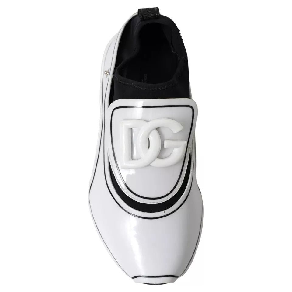 Dolce & Gabbana White Black Logo Plaque Daymaster Sneakers Shoes Dolce & Gabbana