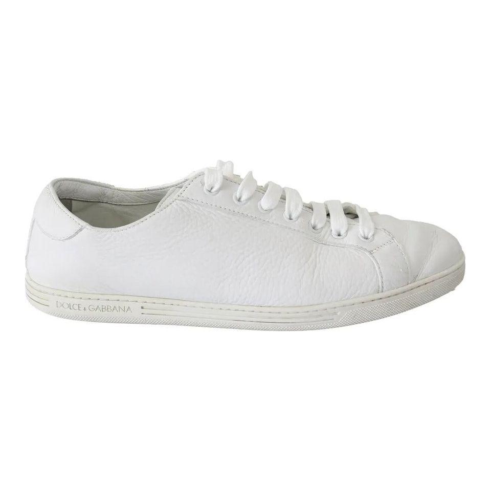 Dolce & Gabbana White Saint Tropez Lace Up Men Sneakers Men Shoes Dolce & Gabbana