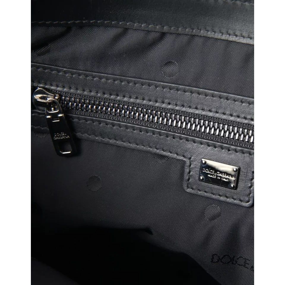 Dolce & Gabbana Black Pebbled Leather Edge Shoulder Strap Men Bag Dolce & Gabbana