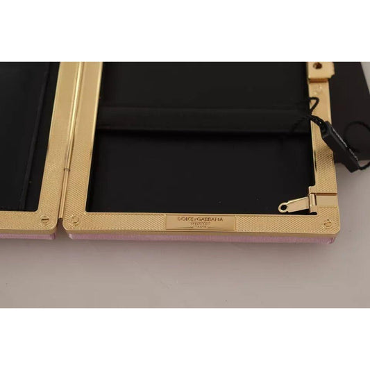 Dolce & Gabbana Pink Silk Gold Frame Clutch Evening Party Purse Bag Dolce & Gabbana