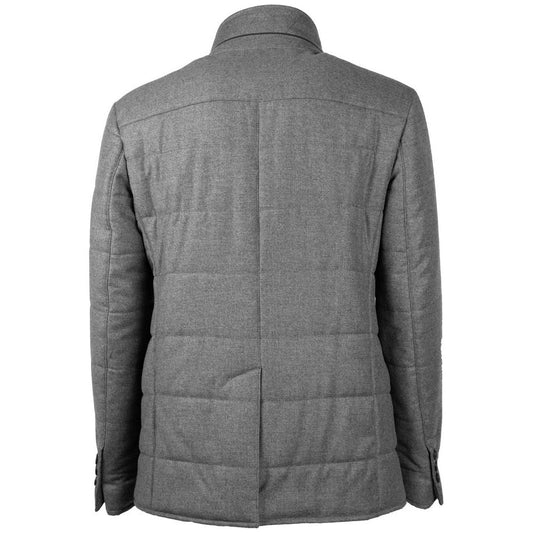 Made in Italy Gray Wool Men Jacket Made in Italy