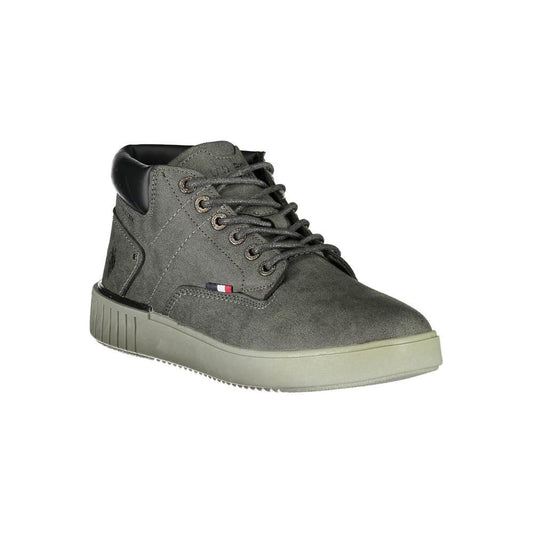 U.S. POLO ASSN. Elegant Gray Lace-Up Boots with Contrast Details U.S. POLO ASSN.