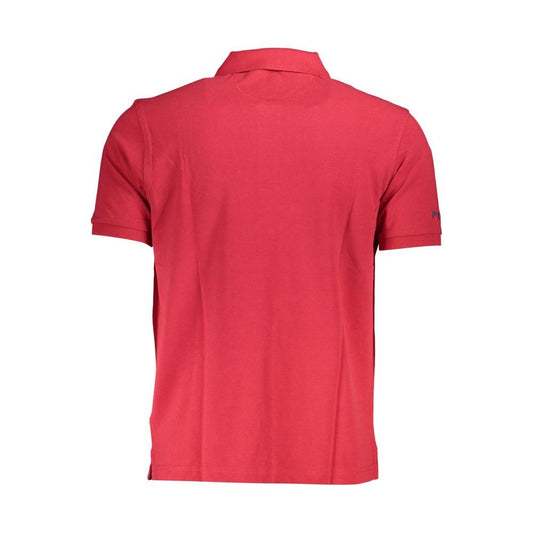 La Martina Red Cotton Men Polo Shirt La Martina