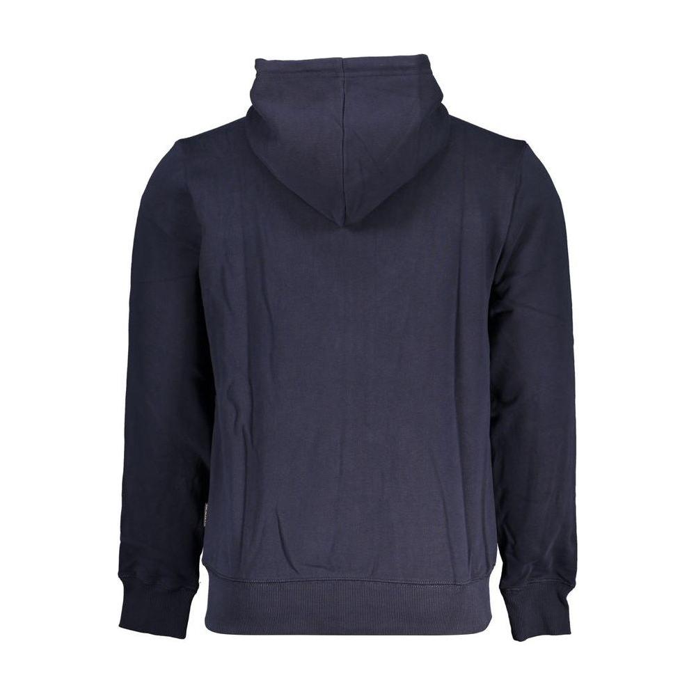 Napapijri Classic Blue Hooded Sweatshirt with Embroidery Napapijri