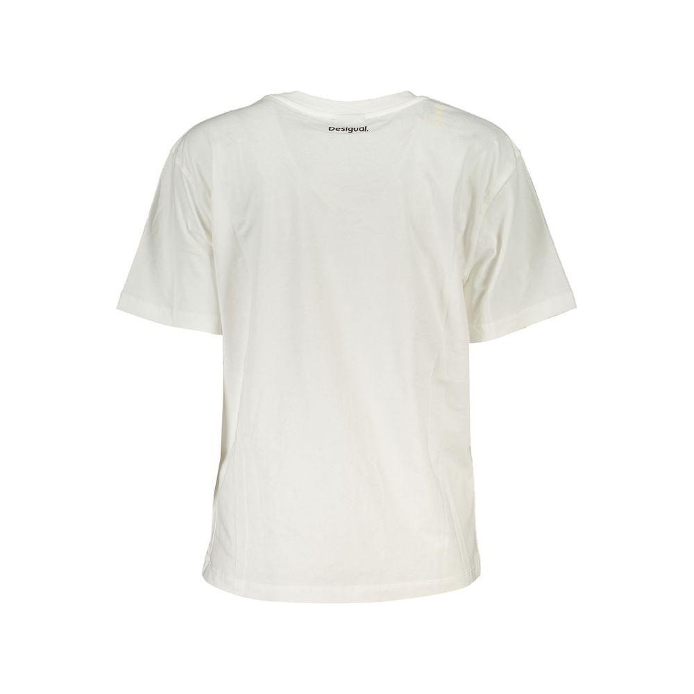 Desigual White Cotton Tops & T-Shirt Desigual