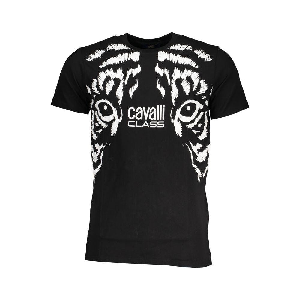 Cavalli Class Black Cotton T-Shirt Cavalli Class