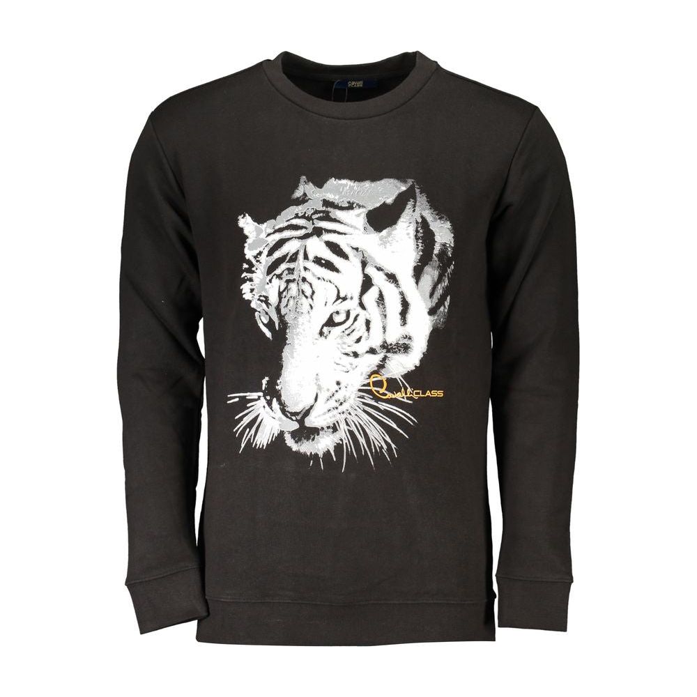 Cavalli Class Black Cotton Sweater Cavalli Class