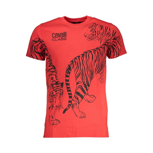 Cavalli Class Red Cotton T-Shirt Cavalli Class