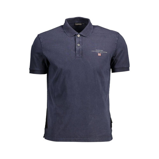 Napapijri Blue Cotton Men Polo Shirt Napapijri