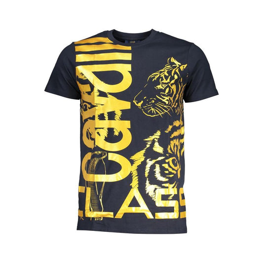 Cavalli Class Blue Cotton T-Shirt MAN T-SHIRTS Cavalli Class