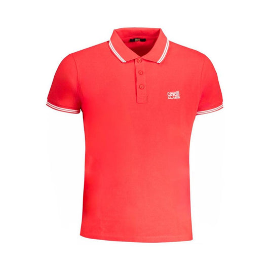 Cavalli Class Red Cotton Polo Shirt Cavalli Class