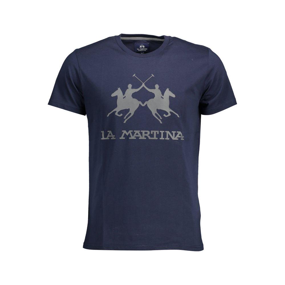 La Martina Blue Cotton Men T-Shirt La Martina