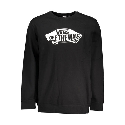 Vans Sleek Black Cotton Sweatshirt with Logo Print Vans