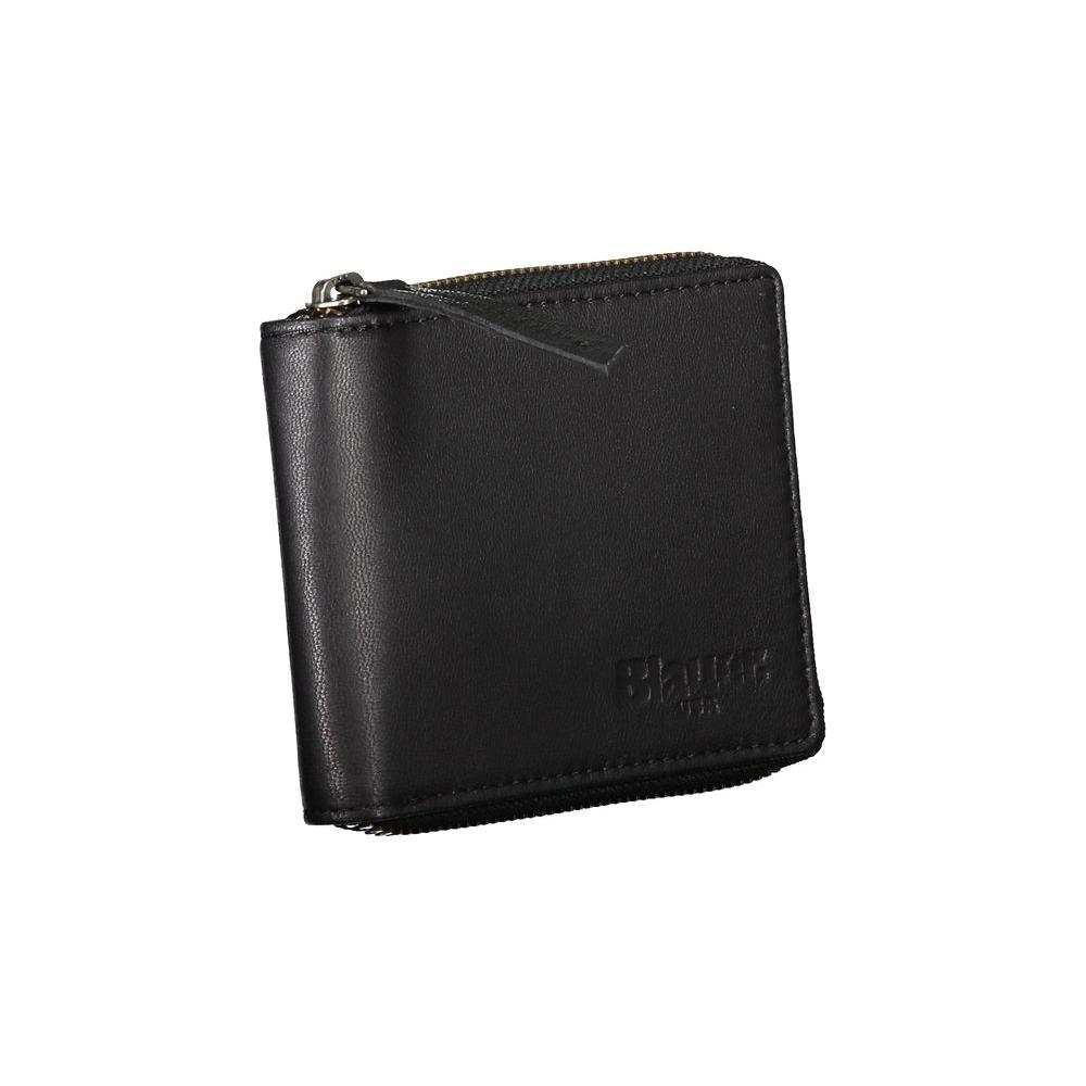 Blauer Sleek Leather Round Wallet with Card Spaces Blauer