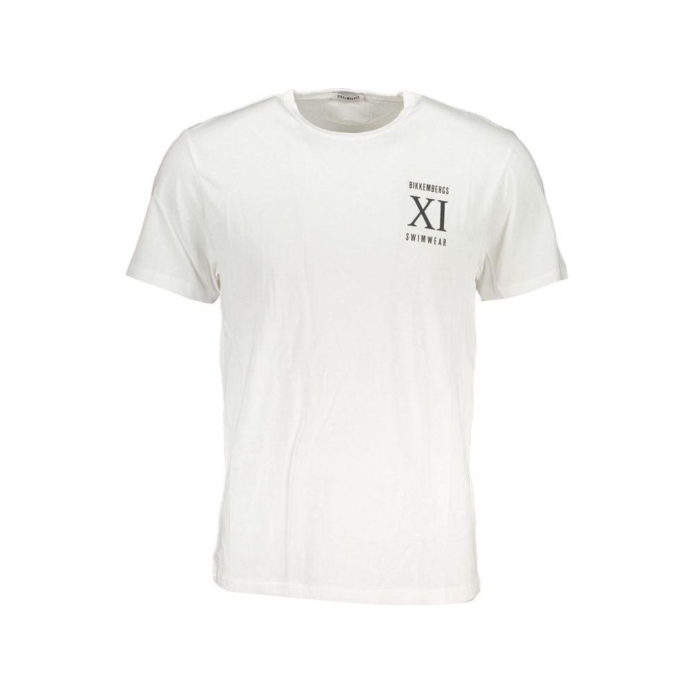 Bikkembergs White Cotton T-Shirt Bikkembergs