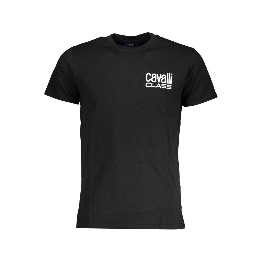 Cavalli Class Black Cotton T-Shirt Cavalli Class