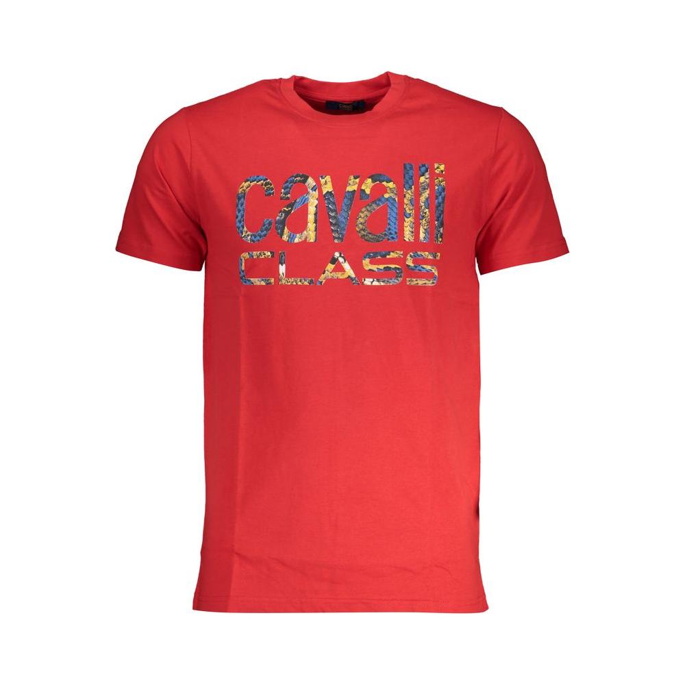 Cavalli Class Red Cotton T-Shirt Cavalli Class