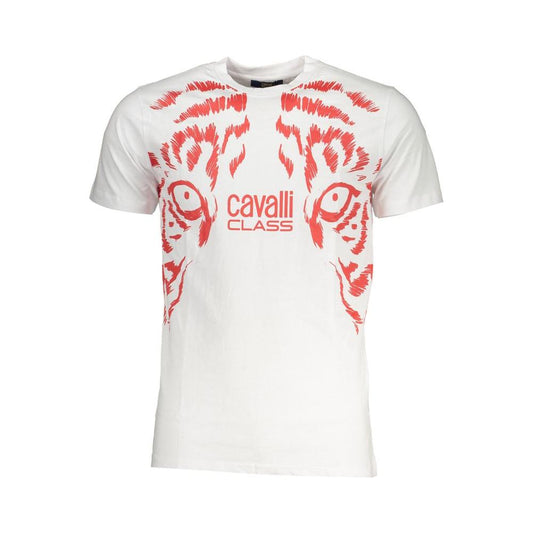 Cavalli Class White Cotton T-Shirt Cavalli Class