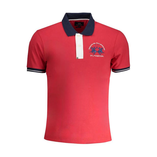 La Martina Red Cotton Polo Shirt La Martina