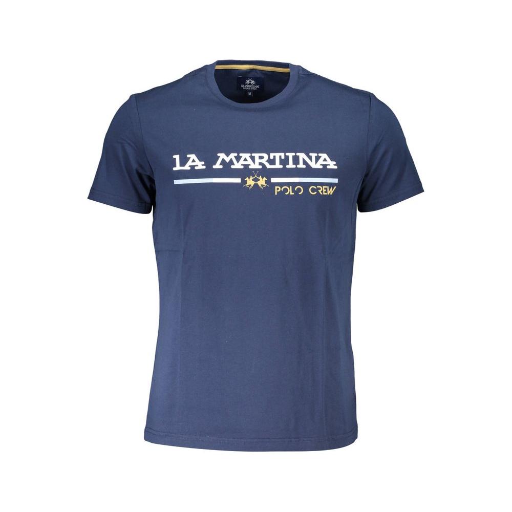 La Martina Blue Cotton Men T-Shirt La Martina