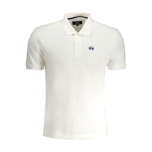 La Martina White Cotton Polo Shirt La Martina