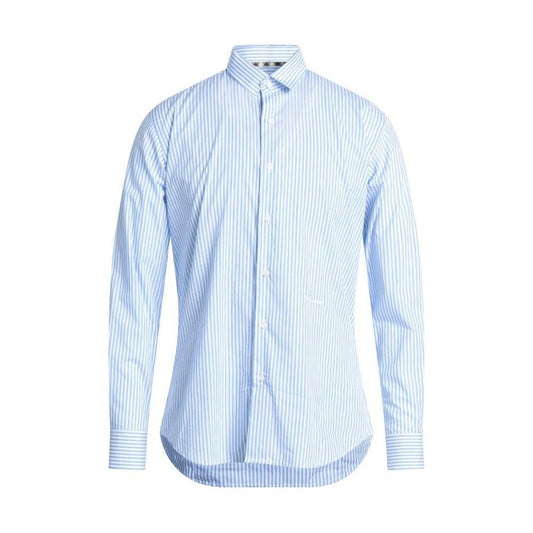 Aquascutum Classic Striped Cotton Shirt in Light Blue Aquascutum