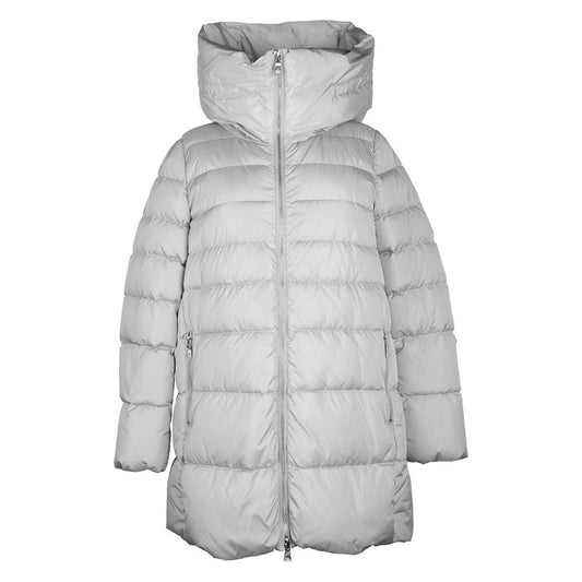 Chic Gray High-Collar Down Jacket for Women