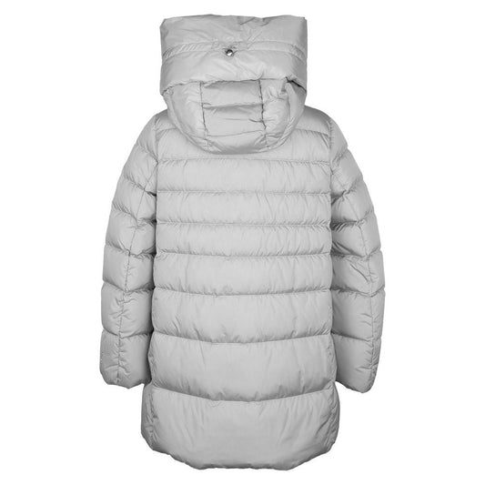 Chic Gray High-Collar Down Jacket for Women