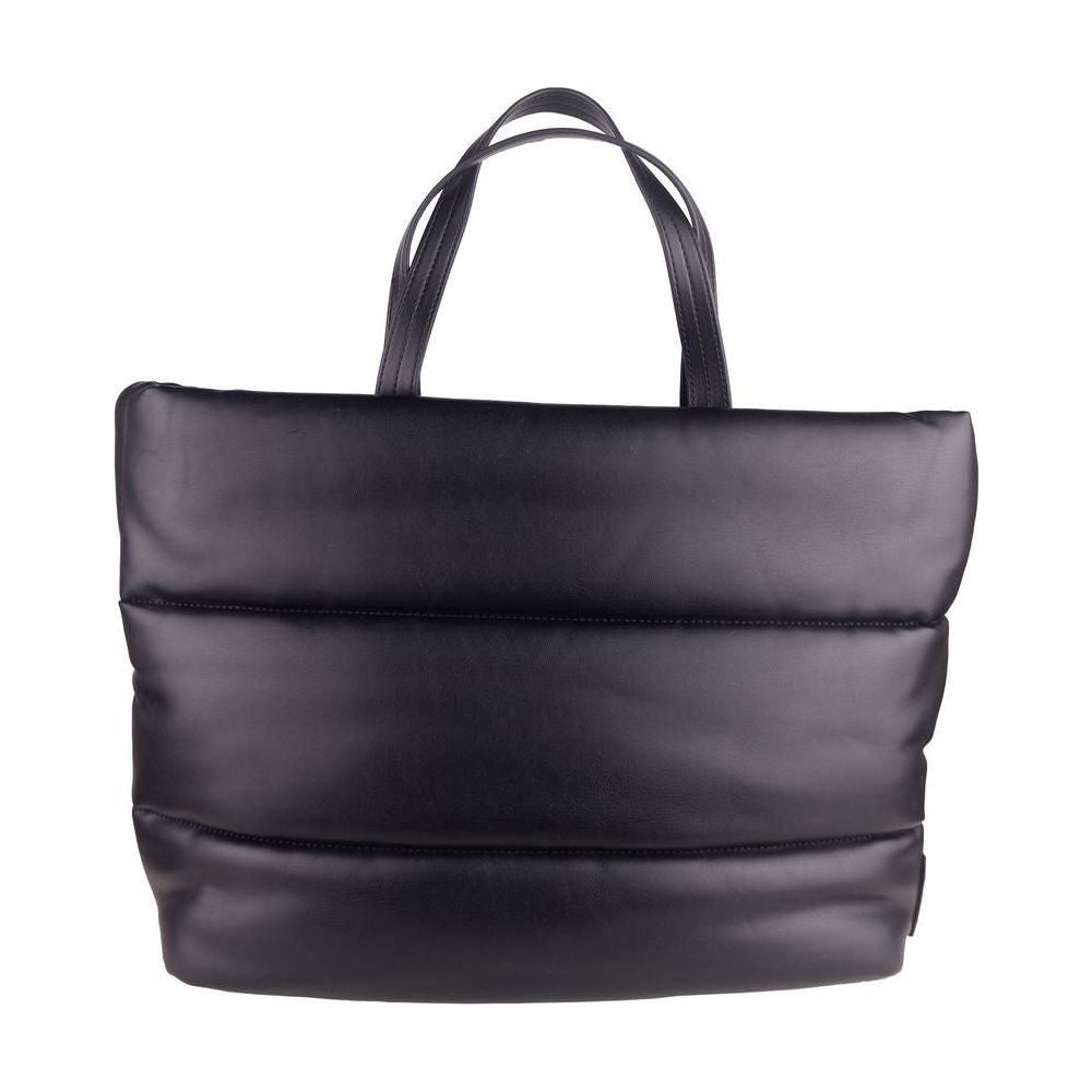 Plein Sport Elegant Black Padded Eco-Leather Shopper Plein Sport